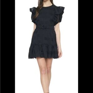 ENTRO M Classic Spring:Summer Black Belted Mini Dress